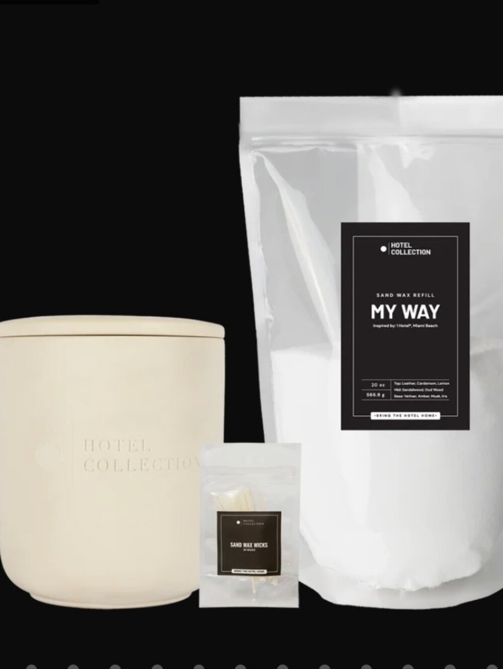 NIB Hotel Collection My Way Sand Wax Refill & Cream Ceramic Jar